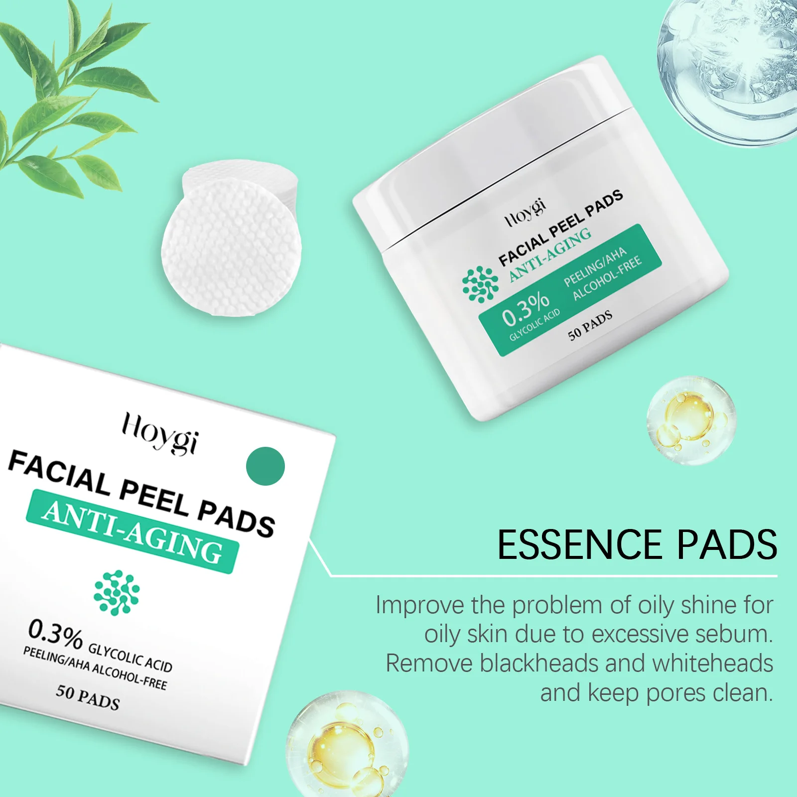 Salicylic Acid Cotton Pads Shrink Pores Blackhead Removal Oil Control Acne Treatment Exfoliating Moisturizing Facial Skin Care