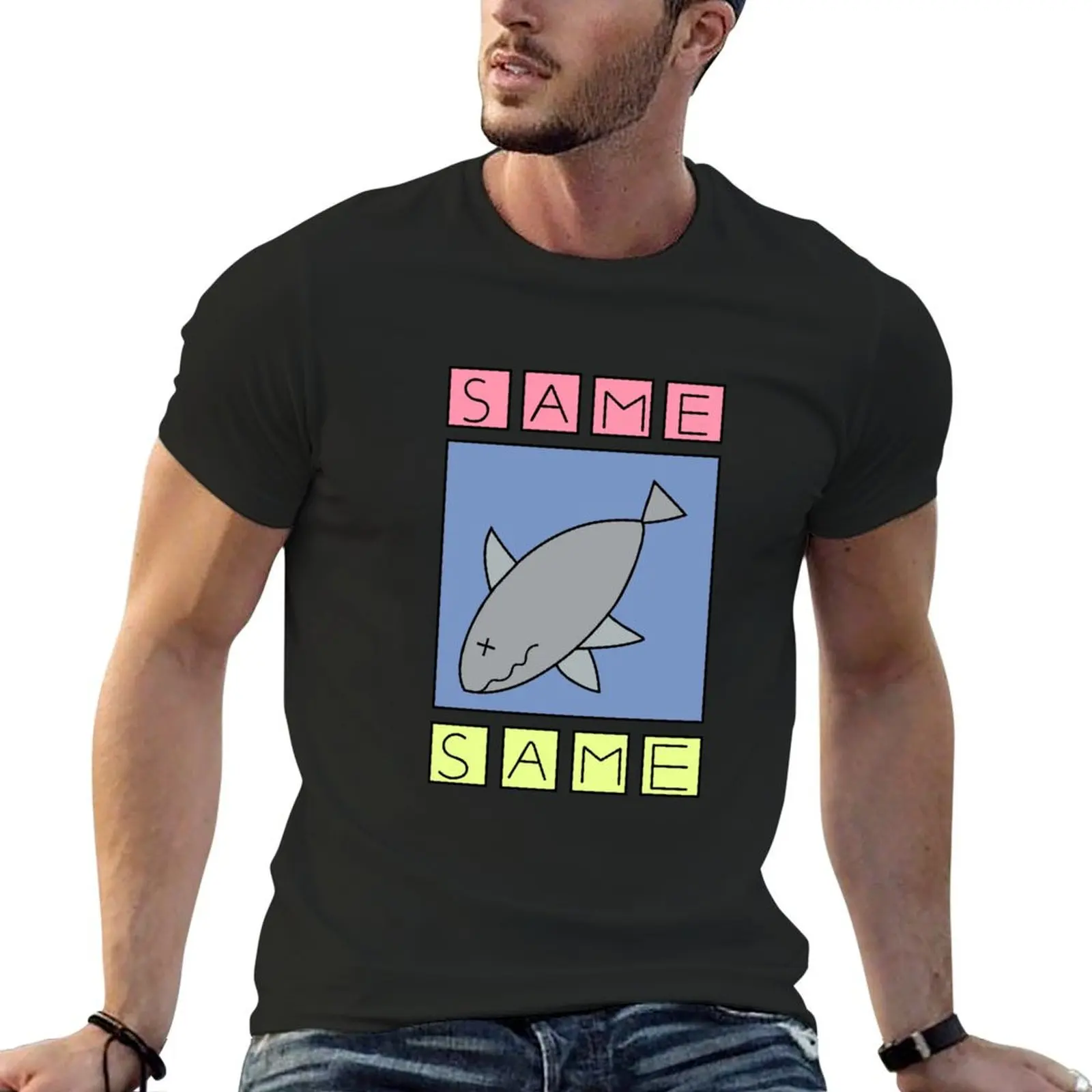 nichijou - same (shark) T-Shirt sweat oversized t shirt oversized anime clothes clothing for men