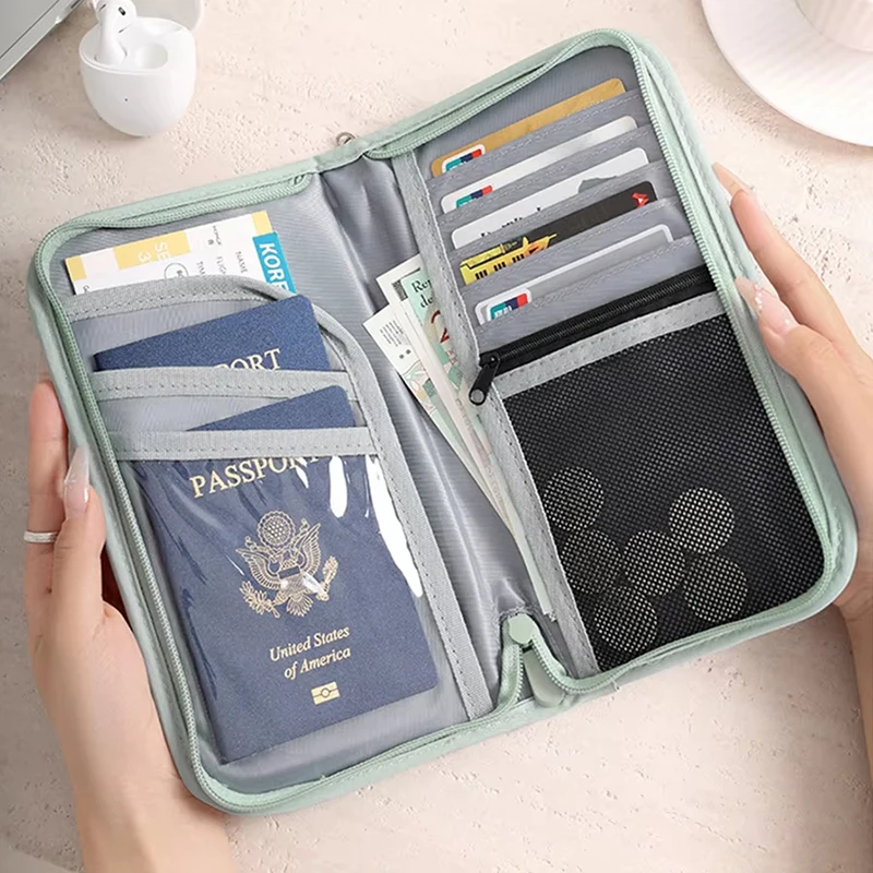 Travel Wallet Rfid Blocking Family Passport Holder Carry Storage Case Passport Holder Cash Document Organizer for Cards Tickets
