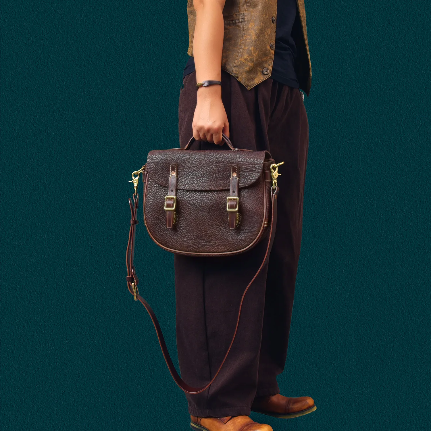 ヴィンテージ風の手作り、高品質な牛革を使用したメンズ・ポスト - Luxury Bags Made In China のレビューと価格