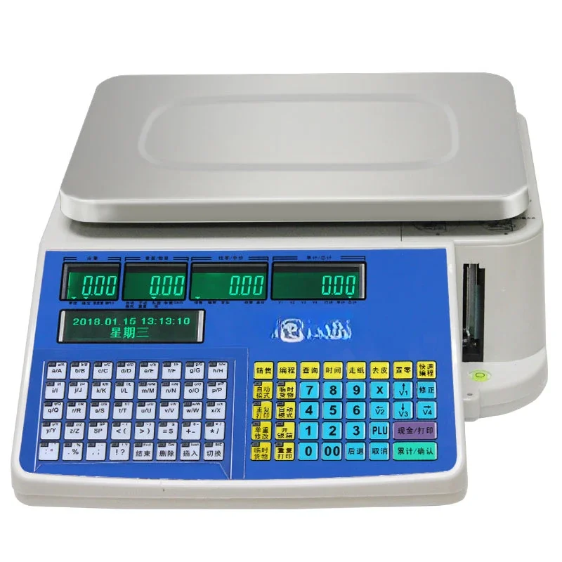 Counting barcode scale three-color lights sound and light alarm self-adhesive point label printing electronic scale