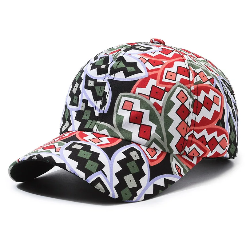 New Floral Print Baseball Cap Outdoor Casual Fashion Peaked Cap Men and Women Same Style All-Matching Sun Hat