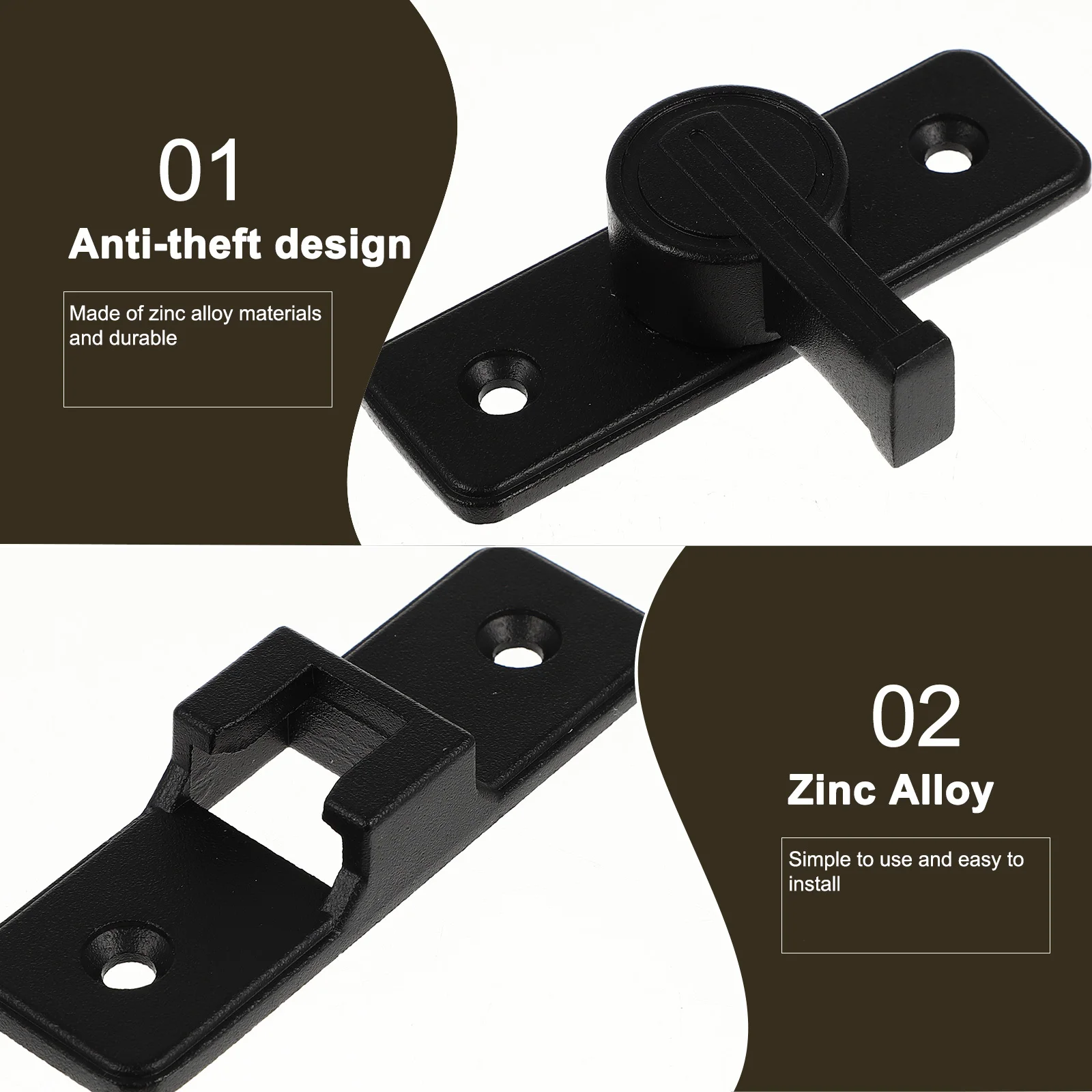 

Flips Door Latch Lock Right Angle Adhesive Zinc Alloy Material Easy to Use Secure Installation Security Latch Lock