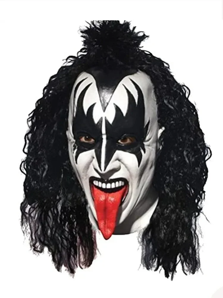 

Электрический музыкальный фестиваль басист террор гене Симмонс поцелуй группа ведущая певица ролевая маска Хэллоуин анфас косплей карнавал