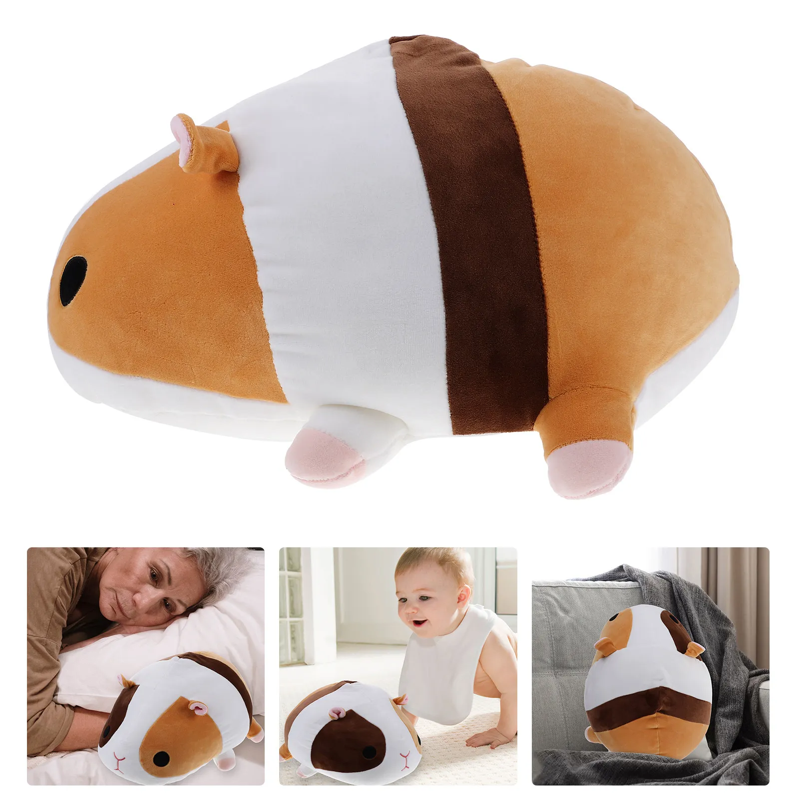 

Stuffed Guinea Pig Pillow Realistic Adorable Animal Shaped Hug Pillow for Bed Throw Decor Festival Gift Kids Family Relaxation