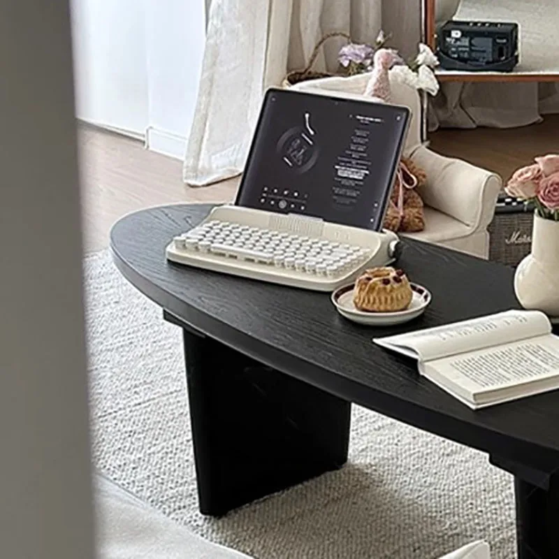 Trendy Glam Coffee Table Oval Minimalist Nordic Neutral Coffee Table Living Room Eclectic Meubles De Maison Salon Home Furniture 3