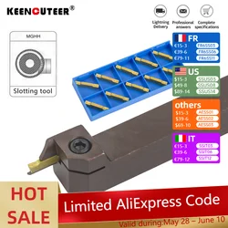 MGHH 3mm width Dia 25mm spring steel End Face Groove Cutter MGMN300 insert CNC Lathe Cutting Tool holders Grooving Tools set