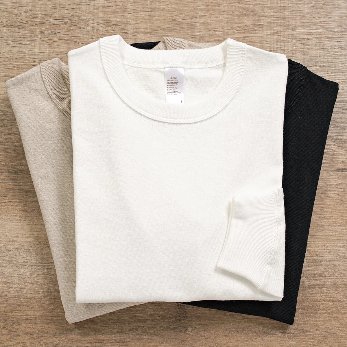 

Футболка Thi Cotton Long Sve в стиле ретро, американская японская футболка Sle Buet Weave round Ne из чистого хлопка Wild Men Made Stand Fit...