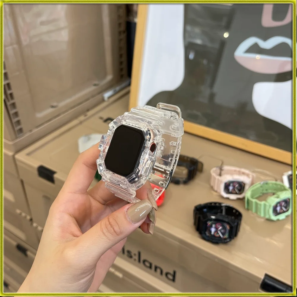 Watch Bracelet Brand New Watch Strap for Apple Watch Sport Electronic Transparent One-piece Silicone Strap for iwatch123456se