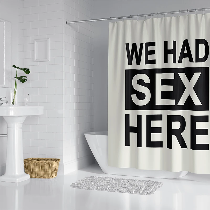 Aertemisi We Had Sex Here Shower Curtain Set with Grommets and Hooks for Bathroom Decor