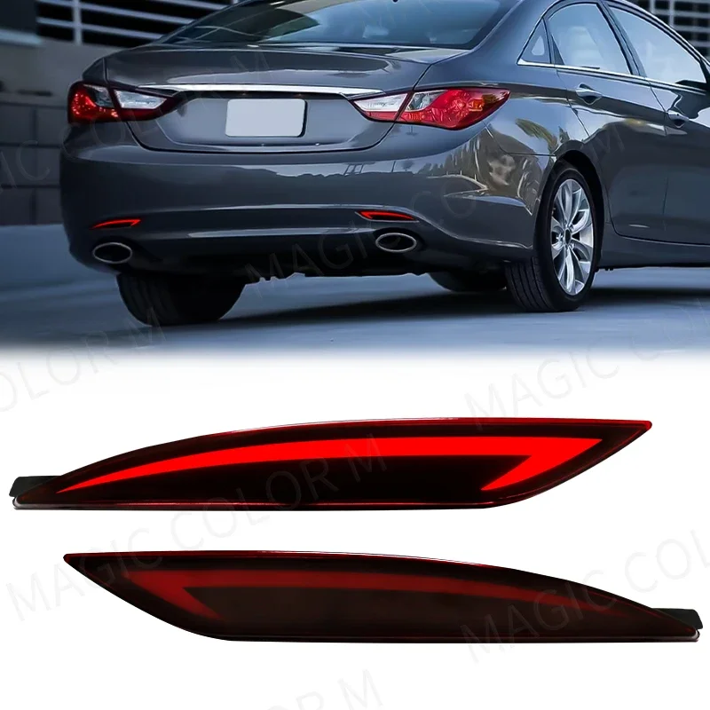 

Автомобильный светодиодный отражатель заднего бампера для Hyundai Sonata 8 2010 2011 2012 2013 2014 динамический указатель поворота стоп-сигналы 12 В