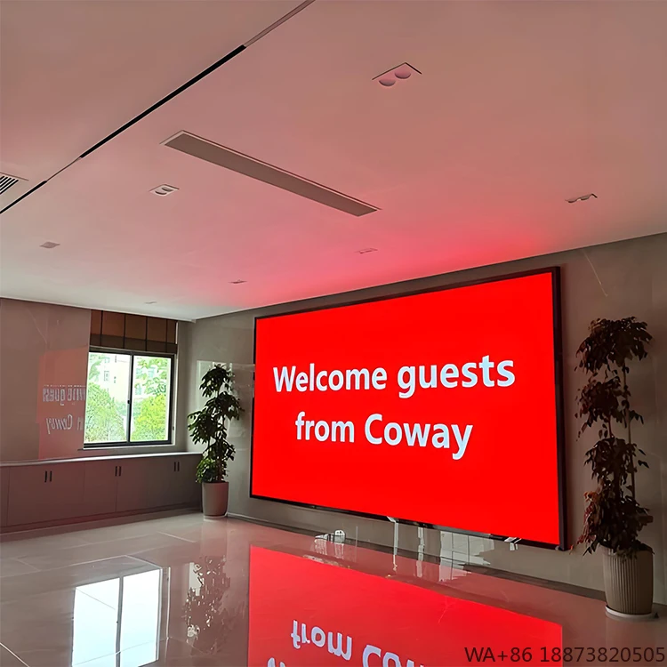 شاشة LED 2025 P3 داخلية الأكثر مبيعًا للجدار الخلفي للشركات ولافتات جدار الفيديو لغرفة الاجتماعات