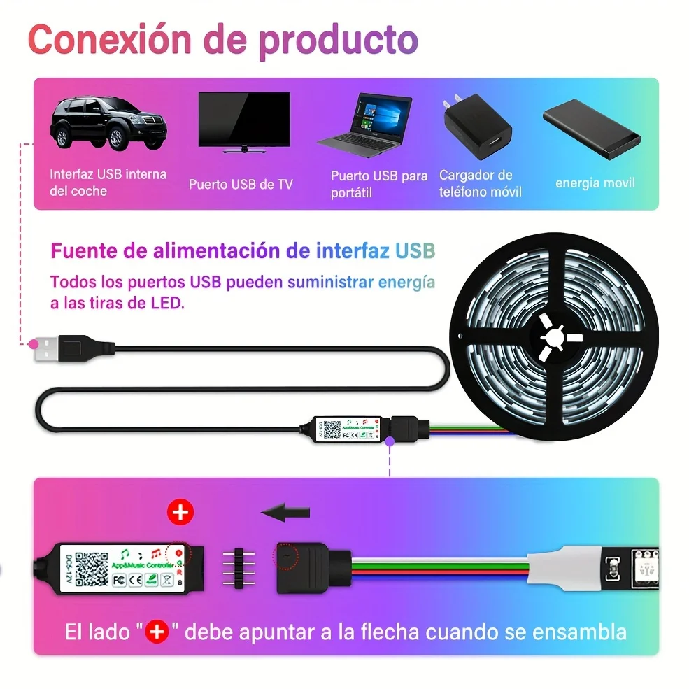 USB LED RGB Strip Lights PC TV Backlight Touch Control Support Tuya App 5050 Music Sync Led Tape Color Changing for Party Gaming