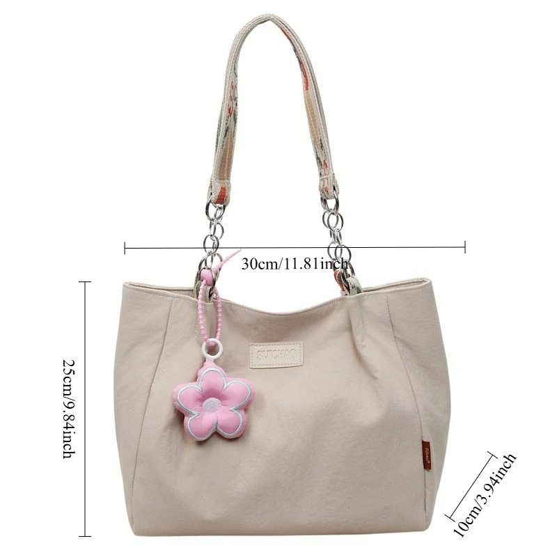 حقيبة كتف نسائية عصرية ذات سعة كبيرة حقيبة قماش عادية للعمل والتنقل أكياس تخزين مريحة ومتعددة الاستخدامات #6