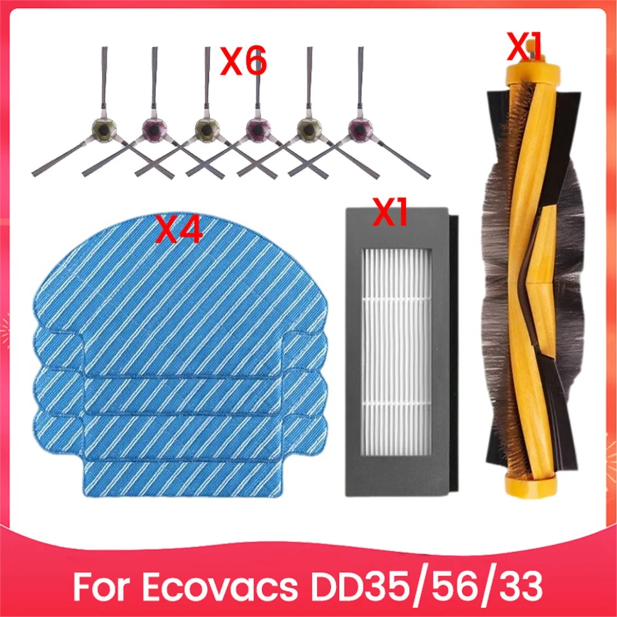 A20M 12 шт. основная боковая щетка, фильтр и набор тряпок для швабры для DD33 35 56, аксессуары для пылесоса, запасные части