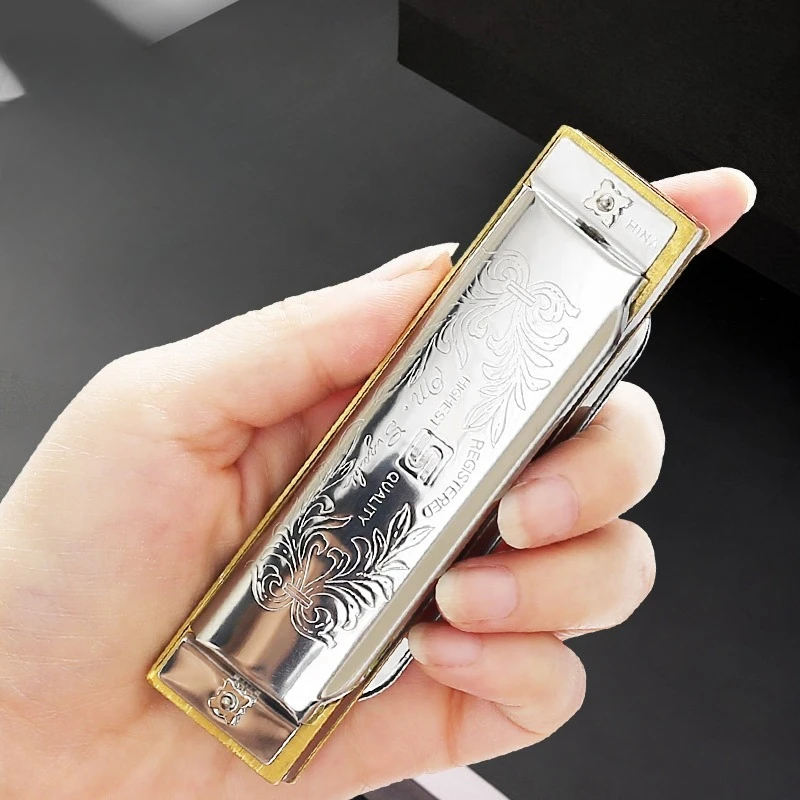 Beginner Harmonica For Folkmaster Blues Harmonica Standard Key of C A B D E F G Key 10-Hole 20 Tones Diatonic Blues Gaita