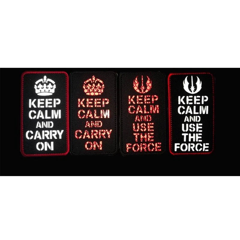 Keep Calm And Shoot Em In The  Head Embroidery Patch Night Inspection Military Tactical Patch Stickers On Clothing