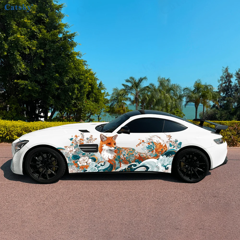 

Fox Auspicious Clouds Car Vinyl Wraps Decal Self-adhesive PVC Sticker Suitable for Trucks SUV Decoration Auto Accessories Gift