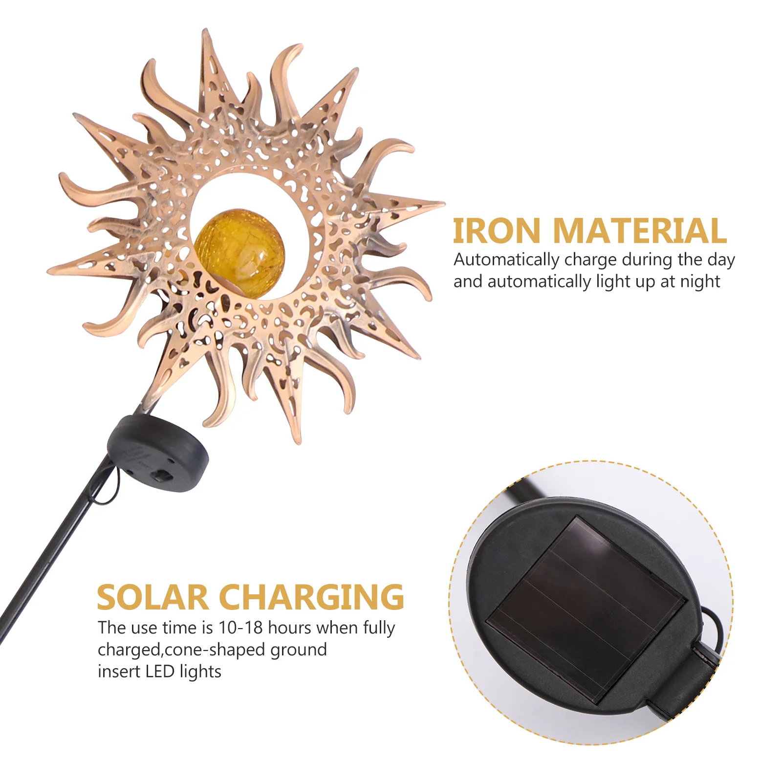 

1Pcs Solar Lawn Light Hollow Iron Art Night Light Romantic Garden Decoration Solar Projection Lamp Outdoor Pathway Lighting