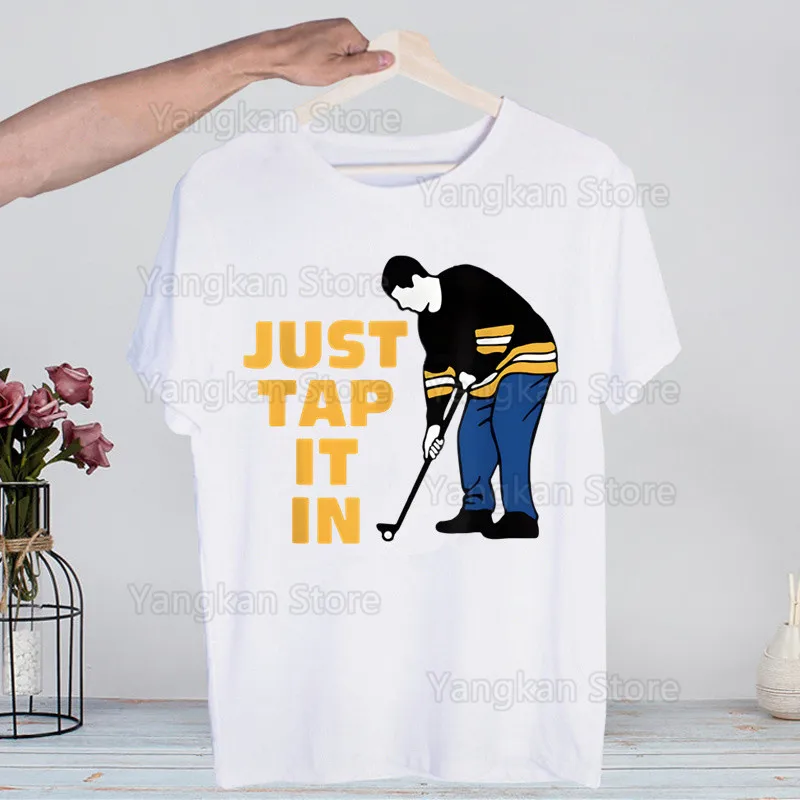 

Футболка Happy Gilmore, мужская летняя модная футболка с коротким рукавом, повседневная белая футболка, модная футболка, топы с круглым вырезом