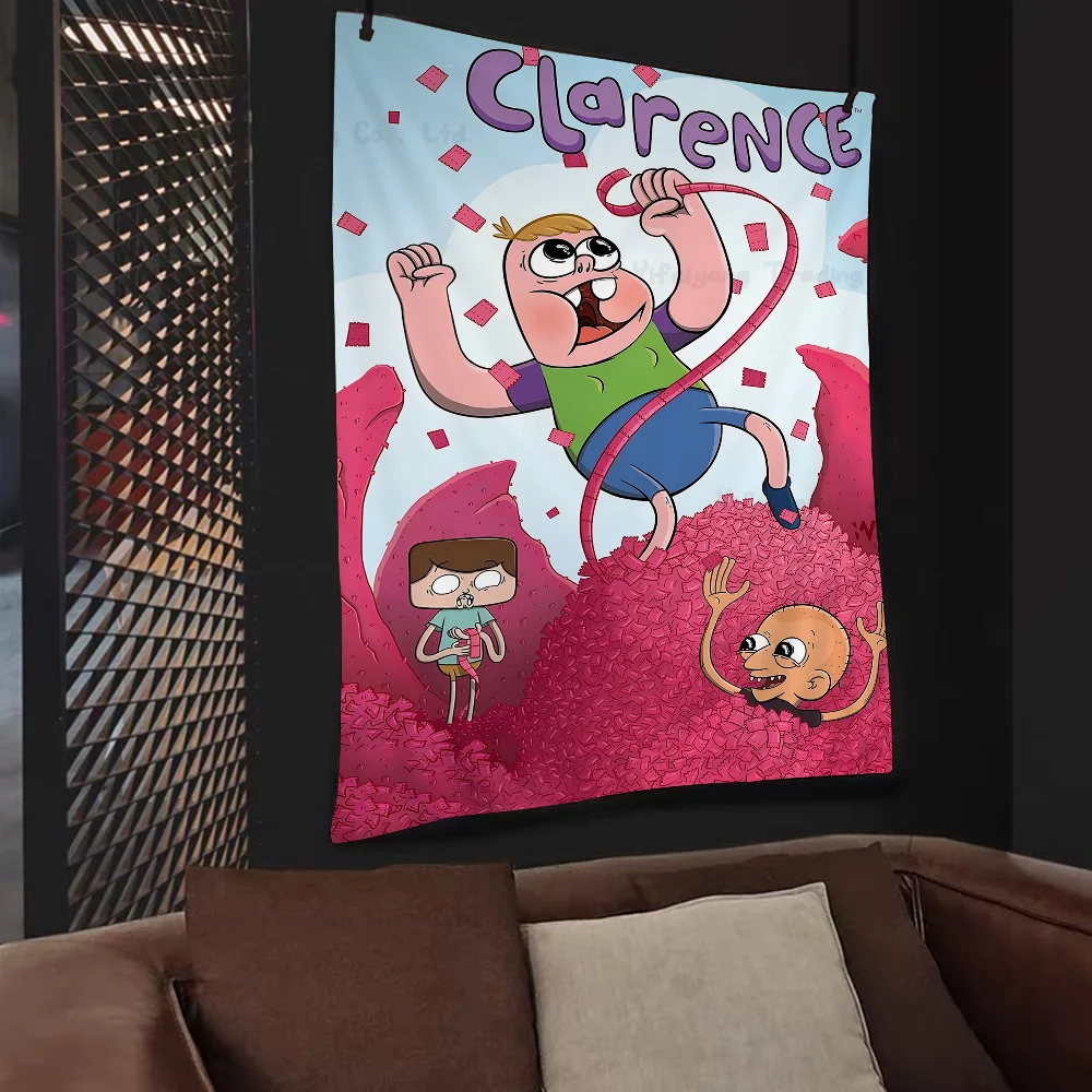 Cartoon C-Clarence TV Hanging Bohemian Tapestry For Living Room Home Dorm Decor Japanese Tapestry