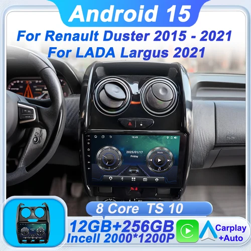 Samochodowy odtwarzacz multimedialny do Renault Duster 2015-2021 do LADA Largus 2021 Automotive Multimedia Mirror Link Intelligent System