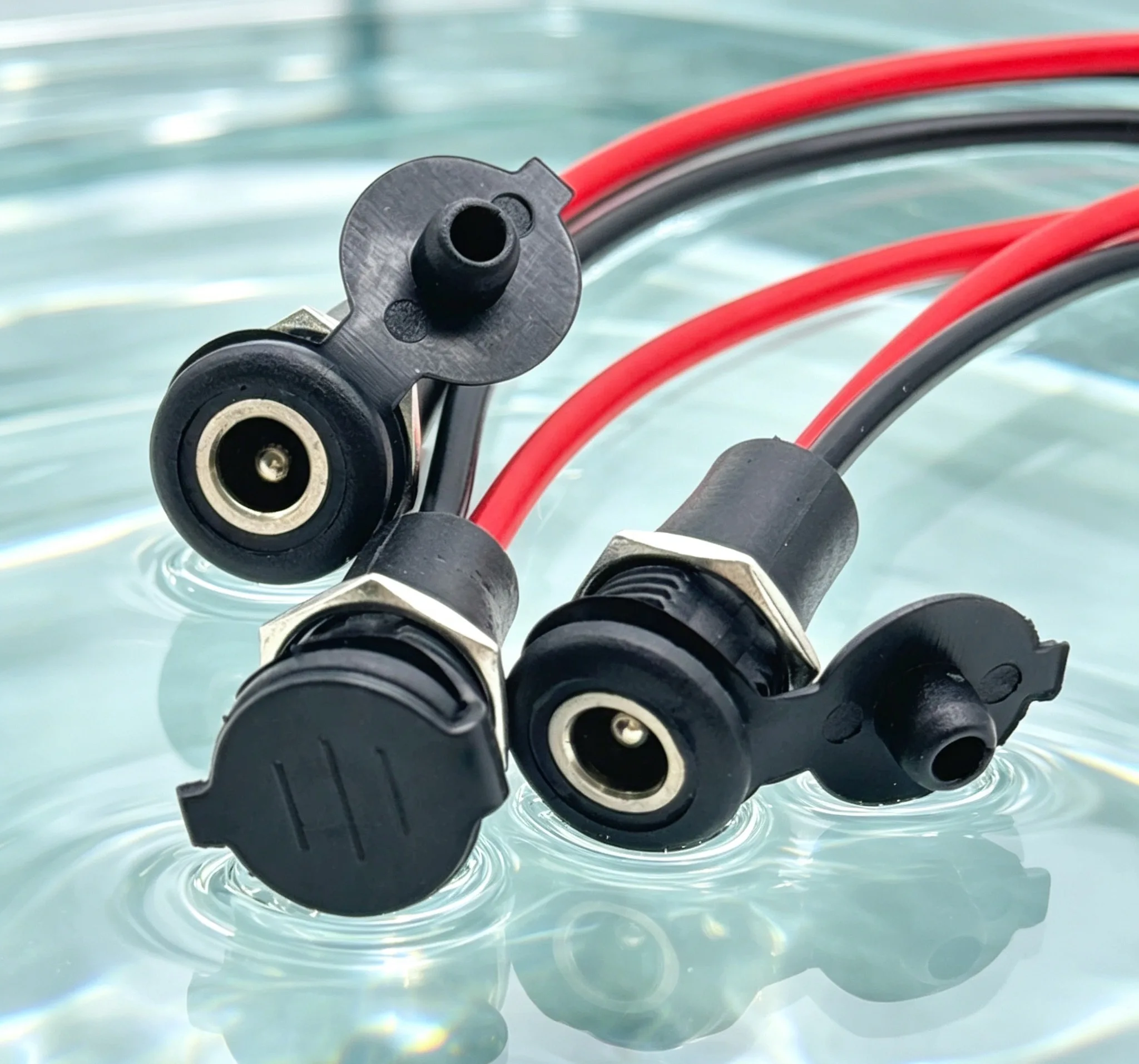 5.5 * 2.1mm / 5.5*2.5mm 5521 5525 With Cable Wired DC power Female DC Socket High Current All With Nut Snap Power Plug Connector
