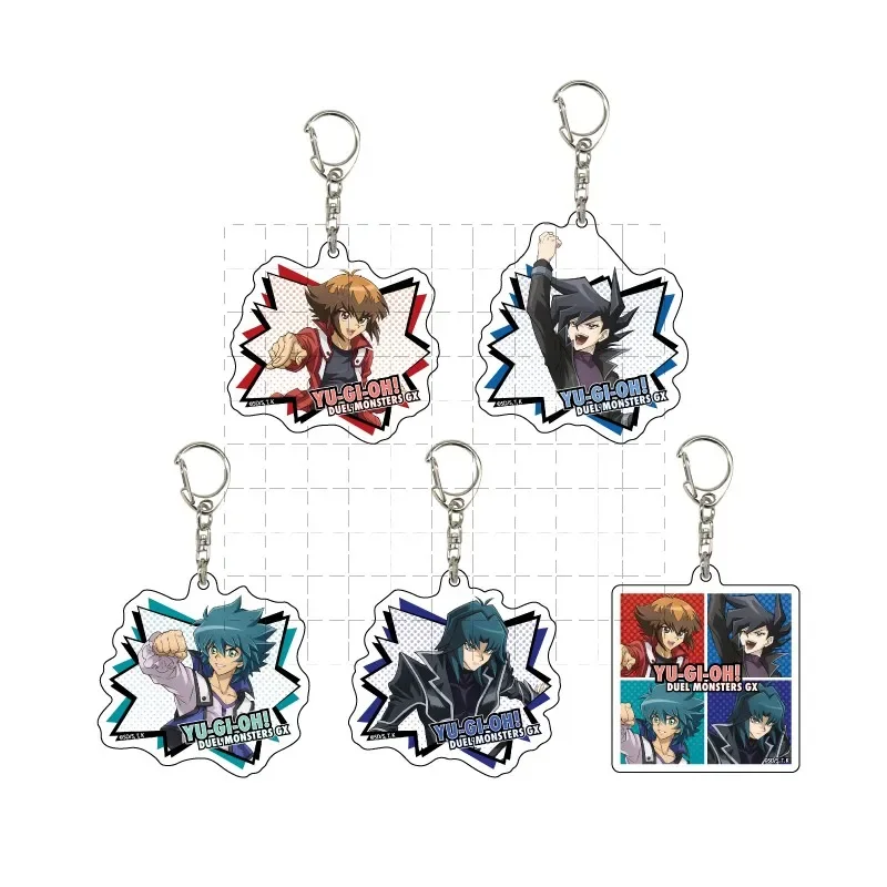 

Anime Yu-Gi-Oh! GX Keychain Doll YuGiOh Yuki Judai Manjoume Jun Johan Anderson Acrylic Keyring Pendant for Gift