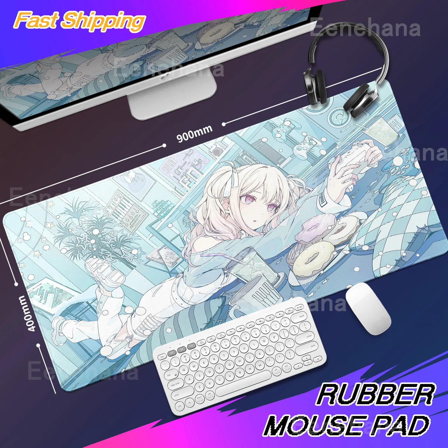 Anime Project Sekai Mouse Pad PJSK XXL 40X90CM Kawaii Mousepad PC Gaming Keyboard Extended DeskPads Large Cute Gamer Accessories