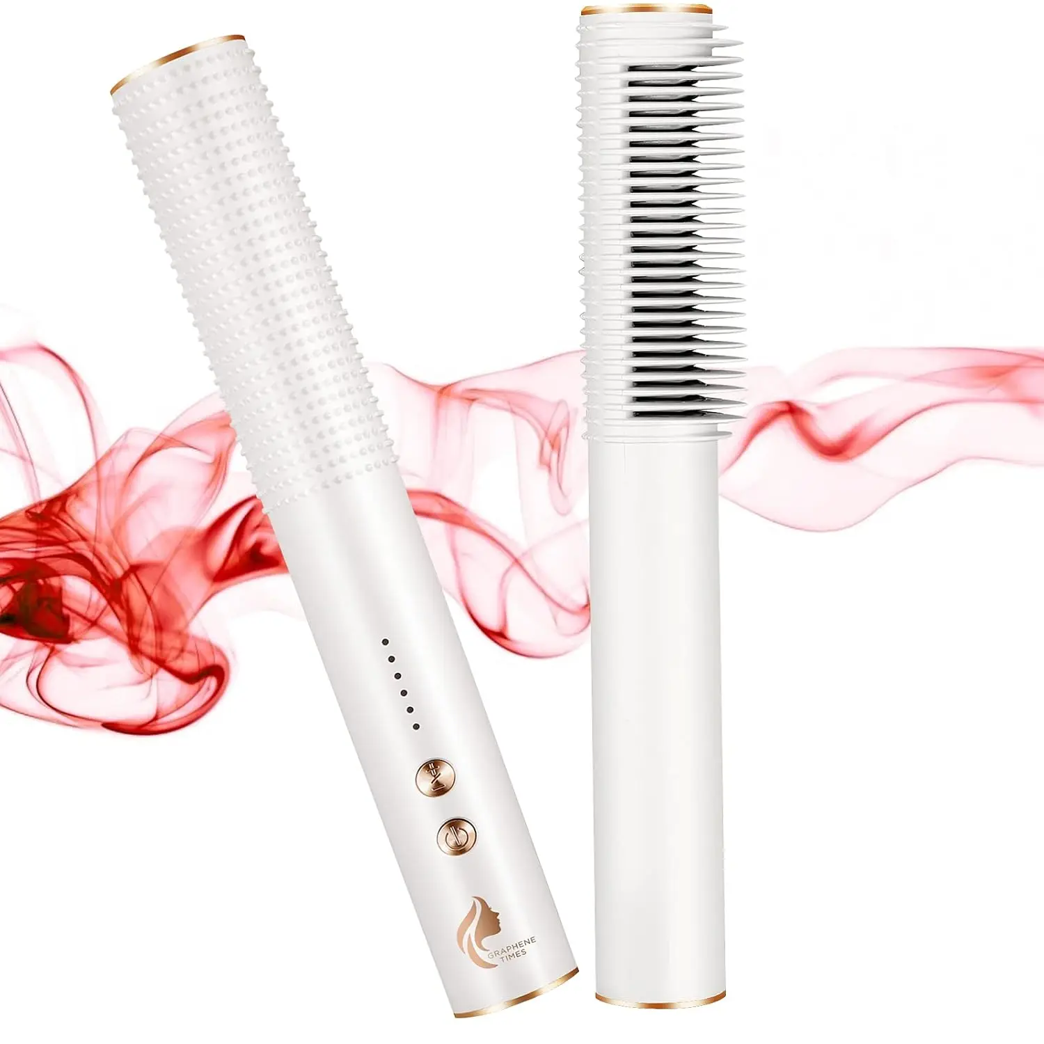 Hair Straightener Brush Straightening Brush with Anti-Scald 20min Auto-Off Temp Settings Ceramic Brush Fast Heating