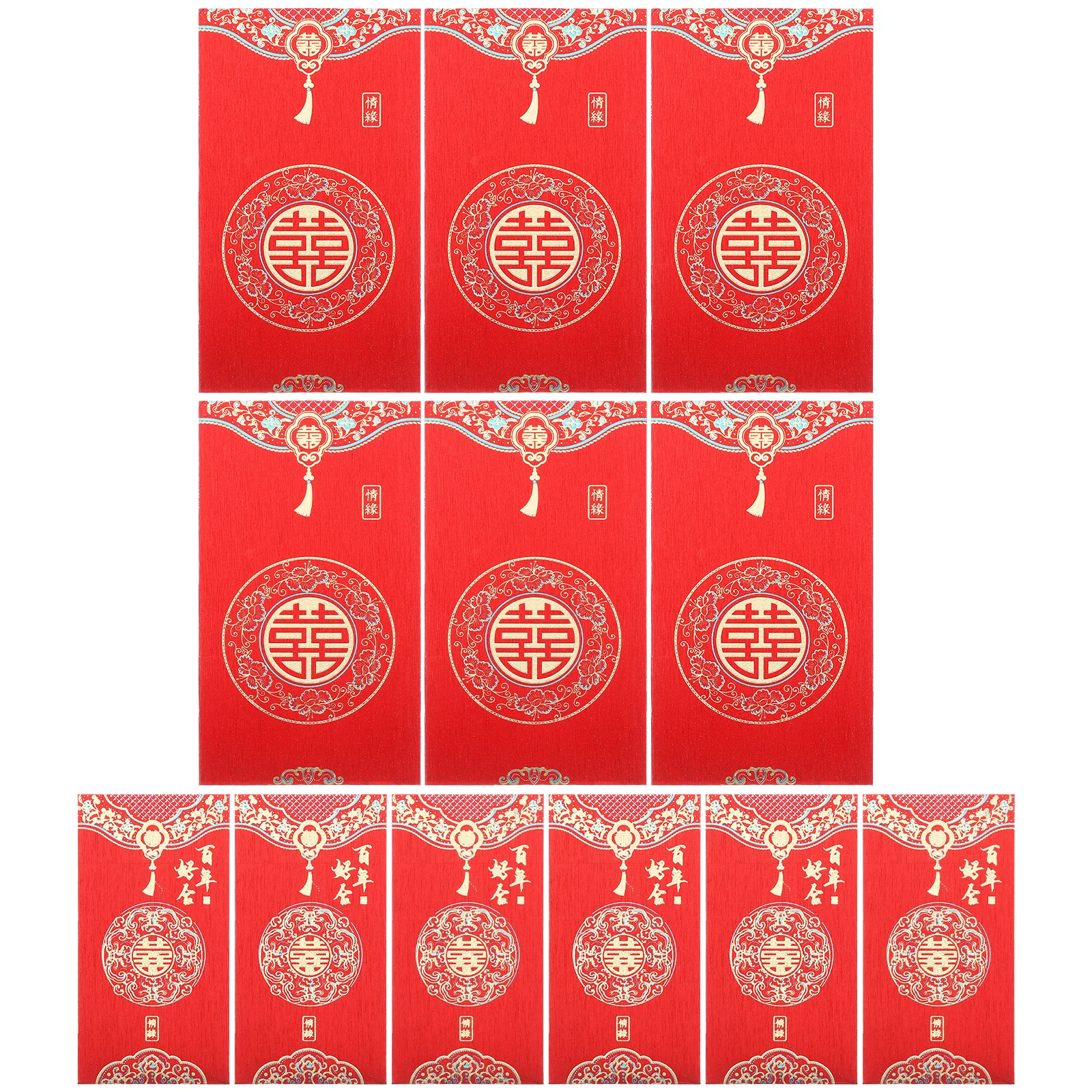 

12 Pcs Hot Stamping Red Envelope Chinese Style Wedding Money Bride Gifts Pocket Celebration Paper Spring Festival Decoration