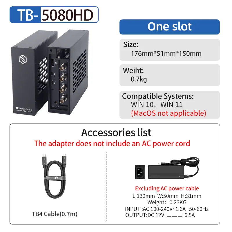 SDI Video Capture Card Adapter thunderbolt 3/4 TV DVD Capture video Card Audio AV for Computer/CCTV Camera PCIe 3.0