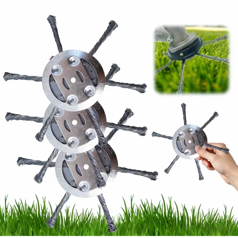 Picture 7: Steel Metal Blade61 Inch Lawn Mower Head Replacement Sharp Cutting Blade with Installation Tool Suitable for Weed Trimmer Garden