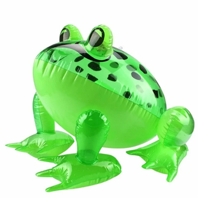 Colorful Luminous Inflatable Toy Cartoon Frog Shining Eye Classic Animals Inflatable Model Indoor Outdoor Party Elastic Toy Deco