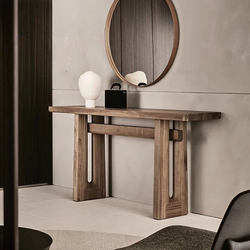 All solid wood Xuanguantai living room decorative strip case model room against the wall strip case