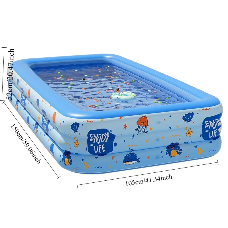 Piscine gonflable familiale pour enfants et adultes, piscine gonflable pleine grandeur pour enfants et adultes, pour jardin d'arrière-cour, utilisation en fête en plein air