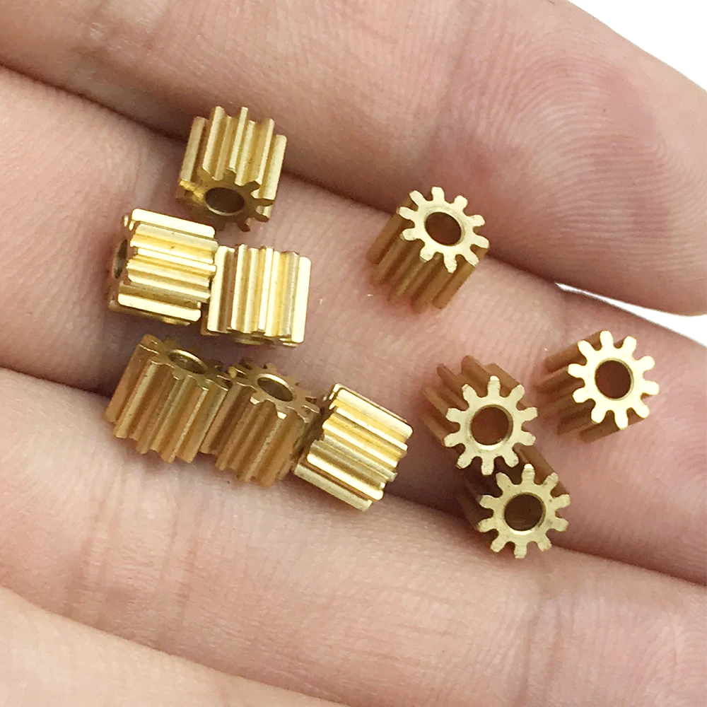 0.6M Modulus Metal Copper Gear 8T 9T 10T 11T 12T Teeth Motor Spindle Gearwheel Brass Gear 0.6 Fit 1mm 2mm 3.175mm Shaft Diameter