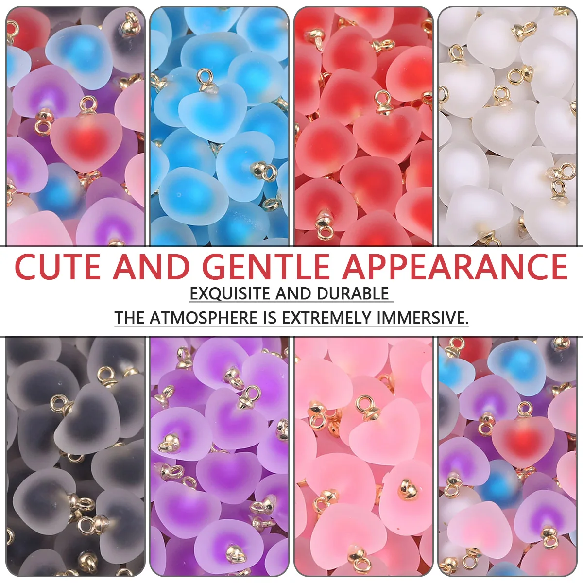 5 шт. 18x19 мм разноцветные матовые акриловые подвески-сердечки, свободные разделительные элементы для изготовления ювелирных изделий, браслетов, серег своими руками