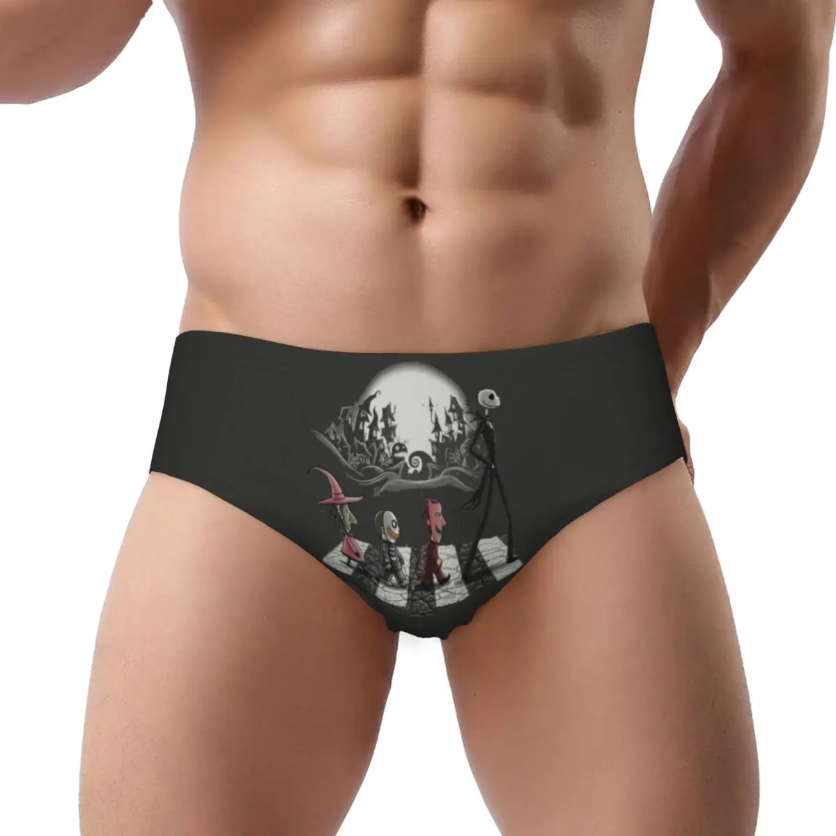 Custom Jack Skellington Halloween slip intimo uomo traspirante Stretch The Nightmare Before Christmas mutande