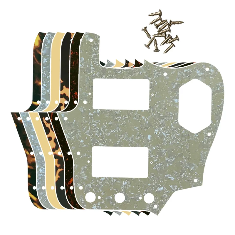 

5pcs Custom Guitar Parts Scratch Plate - For US Jaguar Guitar Pickguard With PAF Humbuckers Scratch Plate Flame Pattern