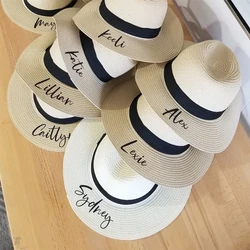 Personalised Straw Hat Beach Wedding Bachelorette hen Party Bridal Shower honeymoon decoration Mrs Bride wifey Bridesmaid gift