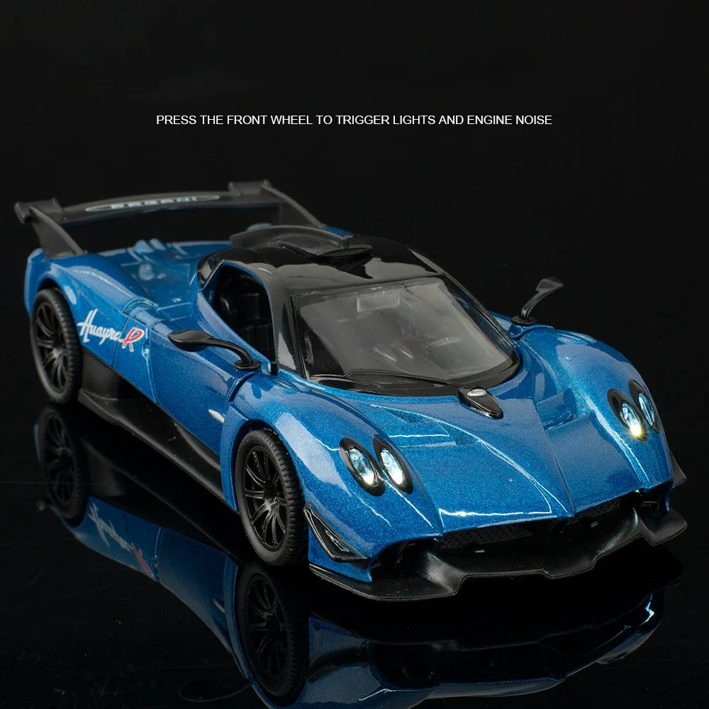 1:32 Huayra R Supercar Alloy Car Model Sound and Light Pull Back Children's Toy Collectibles Birthday gift