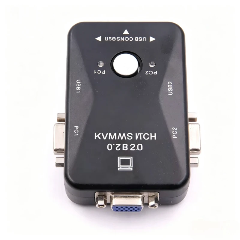 Newest USB KVM Switch Switcher 2 Port VGA SVGA Switch Box USB 2.0 Mouse Keyboard 1920*1440 Professional Video Switch Hot Sale