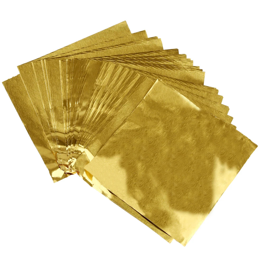 Cute 100pcs Sweets Candy Package Foil Paper Chocolate Lolly Foil Wrappers Square (Gold)