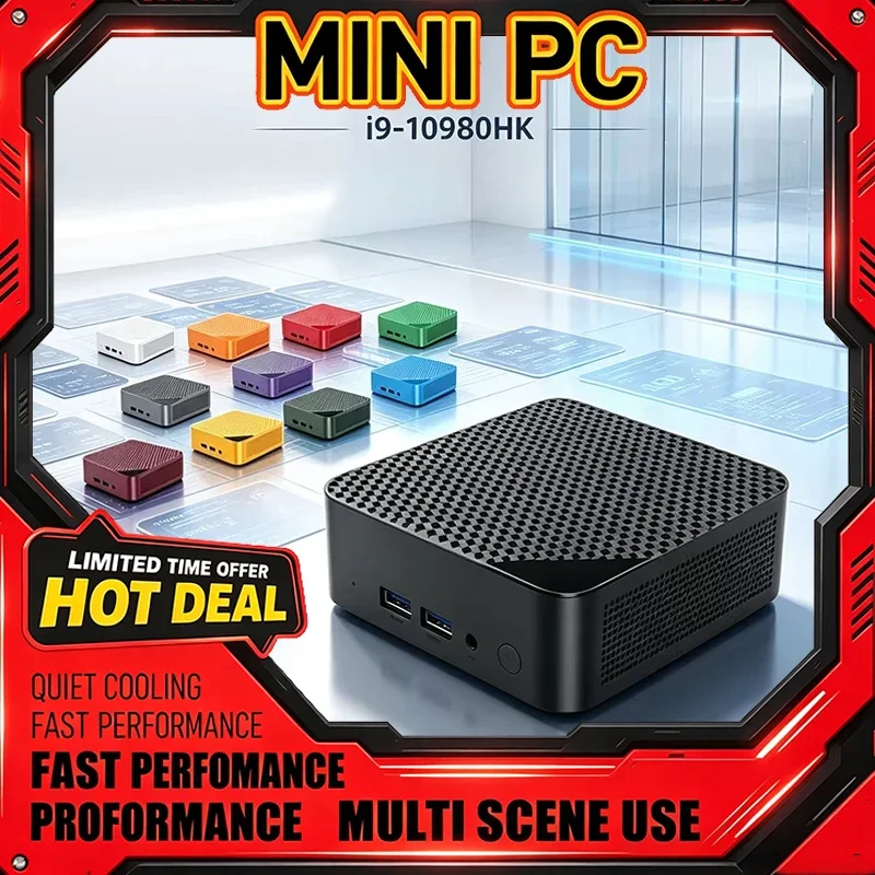 13‑Color Intel Core I9‑10980HK Mini PC 16GB RAM 2TB SSD HD Windows 11 Compact Gaming Desktop Computer For Office Home Study