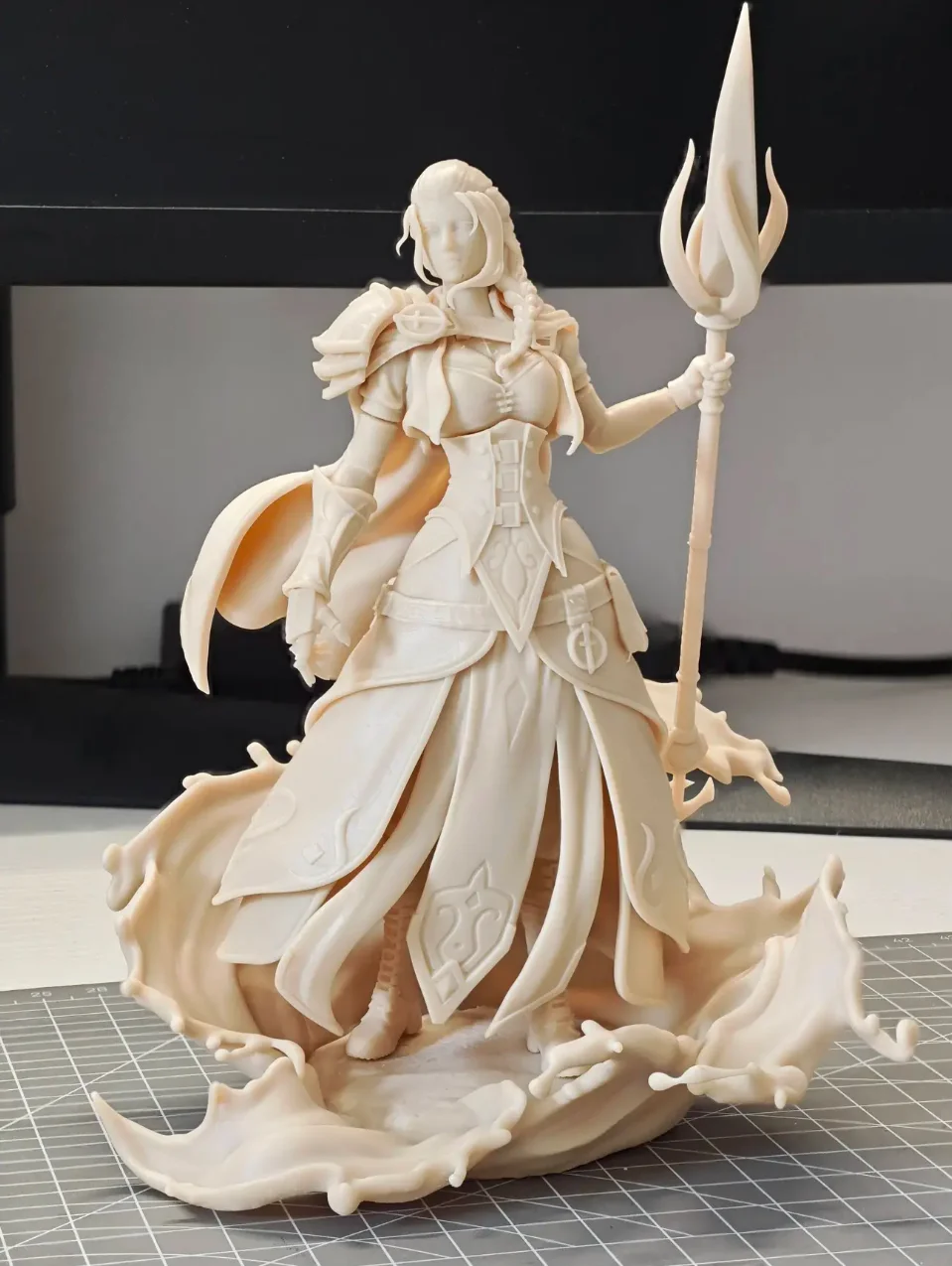 1PC Sea Mage Jaina Magician 3D High-precision Model Printed with Resin Blank Figurine DIY Coloring Self-assembly Statue