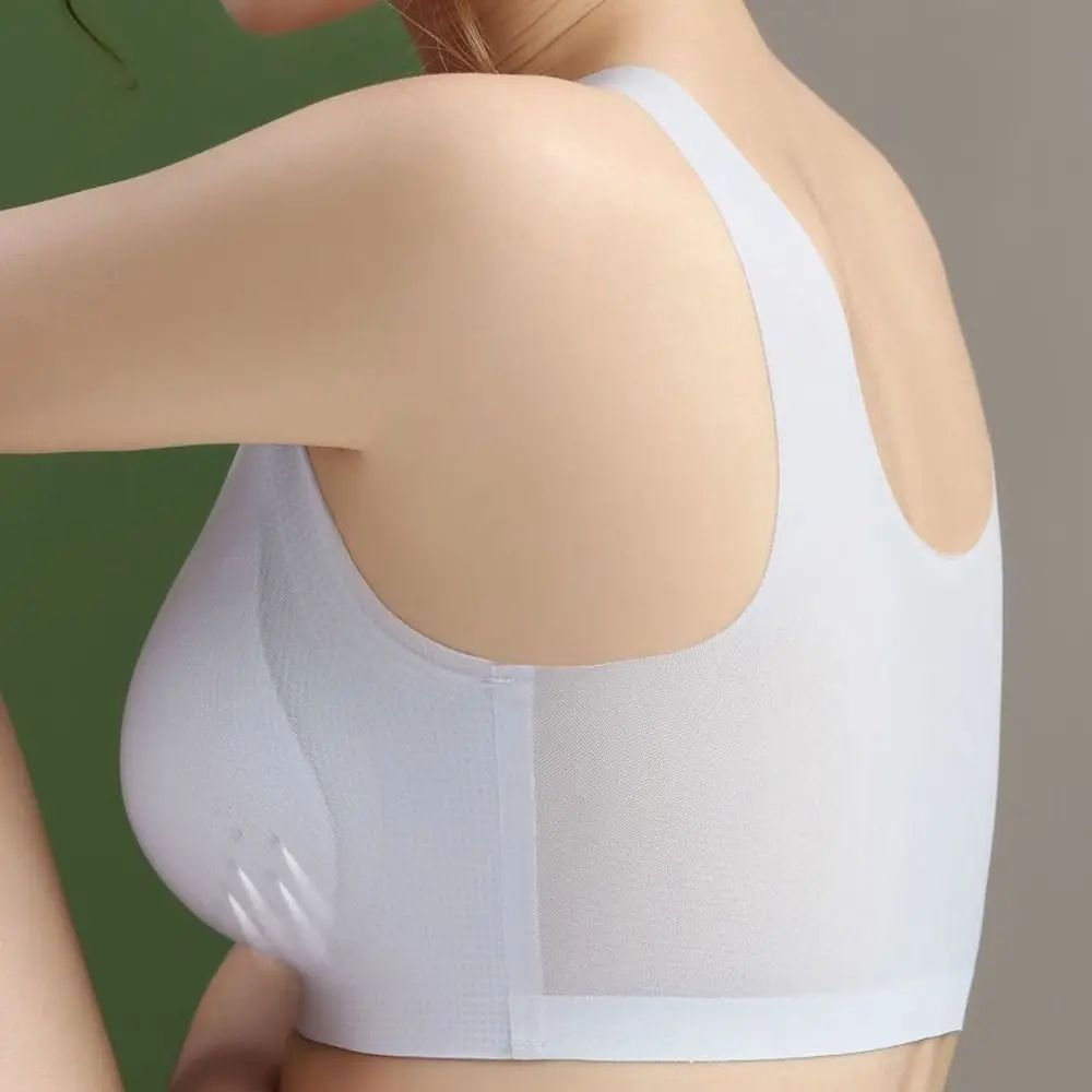 Cool Ultra-thin Seamless Bra Women Transparent Ice Silk Push Up Bra Intimates Underwear Wireless Deep V Bra Gifts