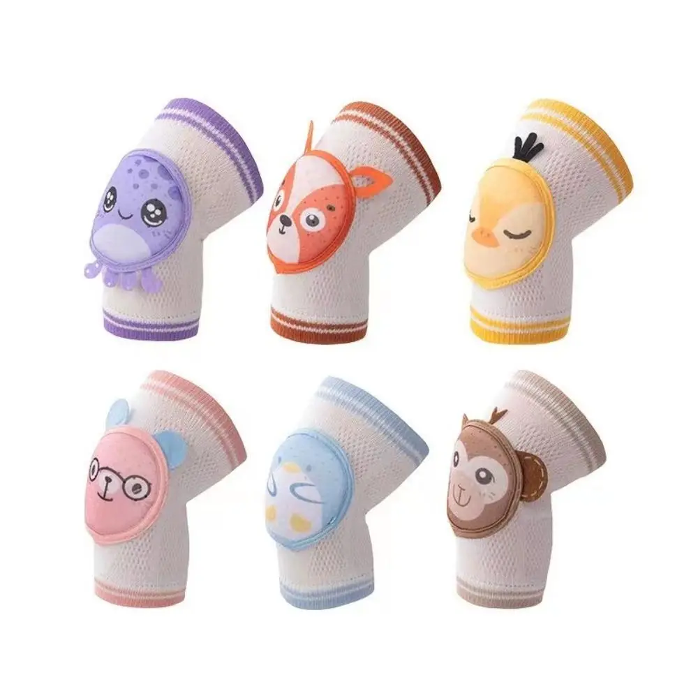 Lovely Cotton Spandex Baby Cartoon Knee Pads Reticular Elastic Crawling Toddler Protector Infant Kneepad Kids