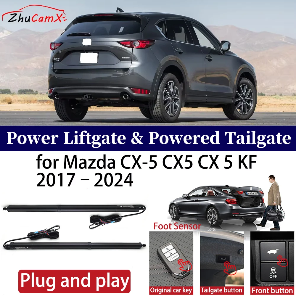 

ZhuCamX for Mazda CX-5 CX5 CX 5 KF 2017–2024 Car Power Liftgate Automatic One-Click Vehicle Powered Tailgate Strut Plug and play