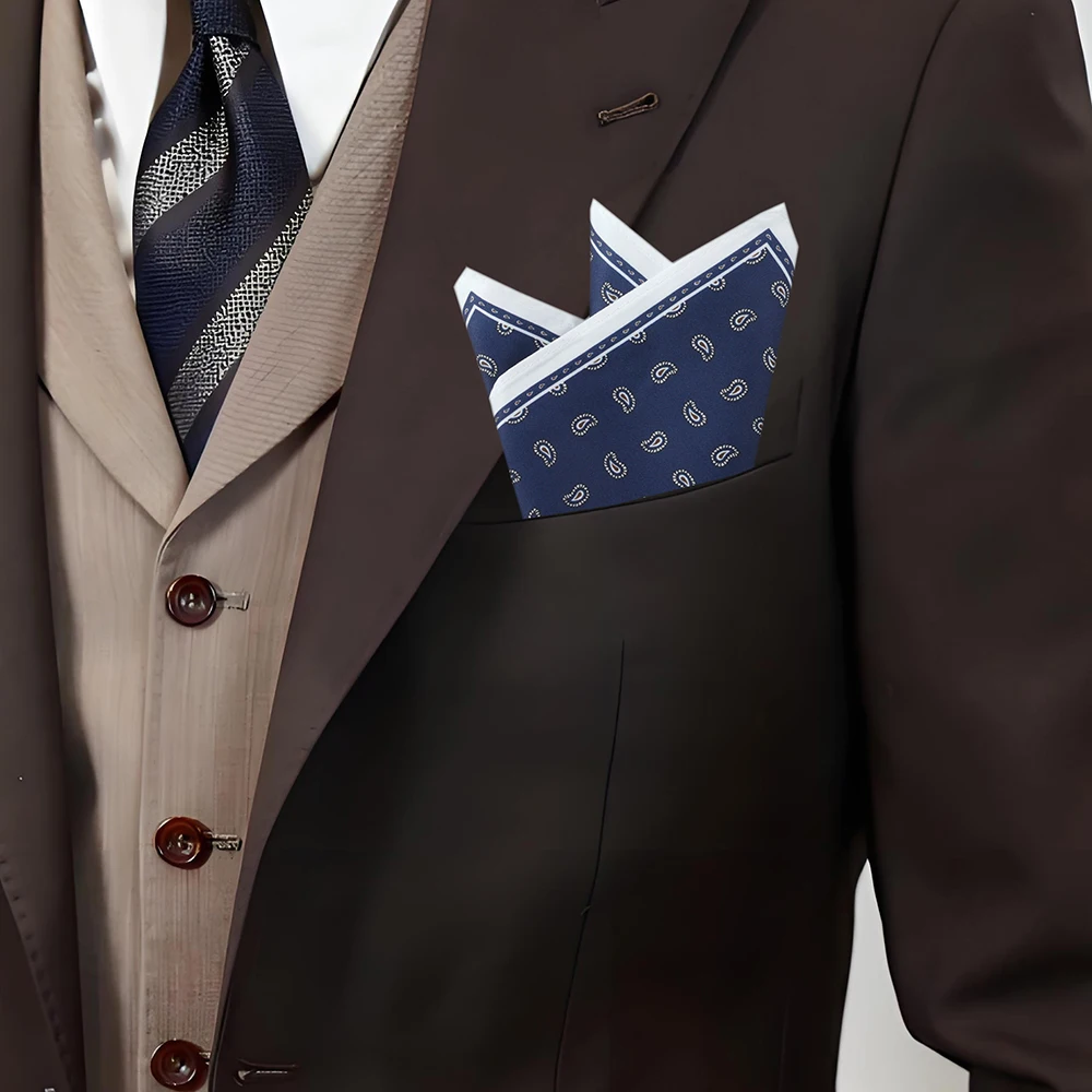 Nuevo diseño Paisley impreso Retro hombres de negocios pañuelo cuadrado de bolsillo accesorios de traje pañuelo bufanda para el pecho regalo de 11,81 pulgadas